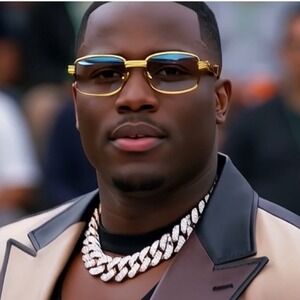 Gold Frame Glasses Rectangle Lens‎ Wood Arms Hip Hop Fashion Eyewear Men Retro